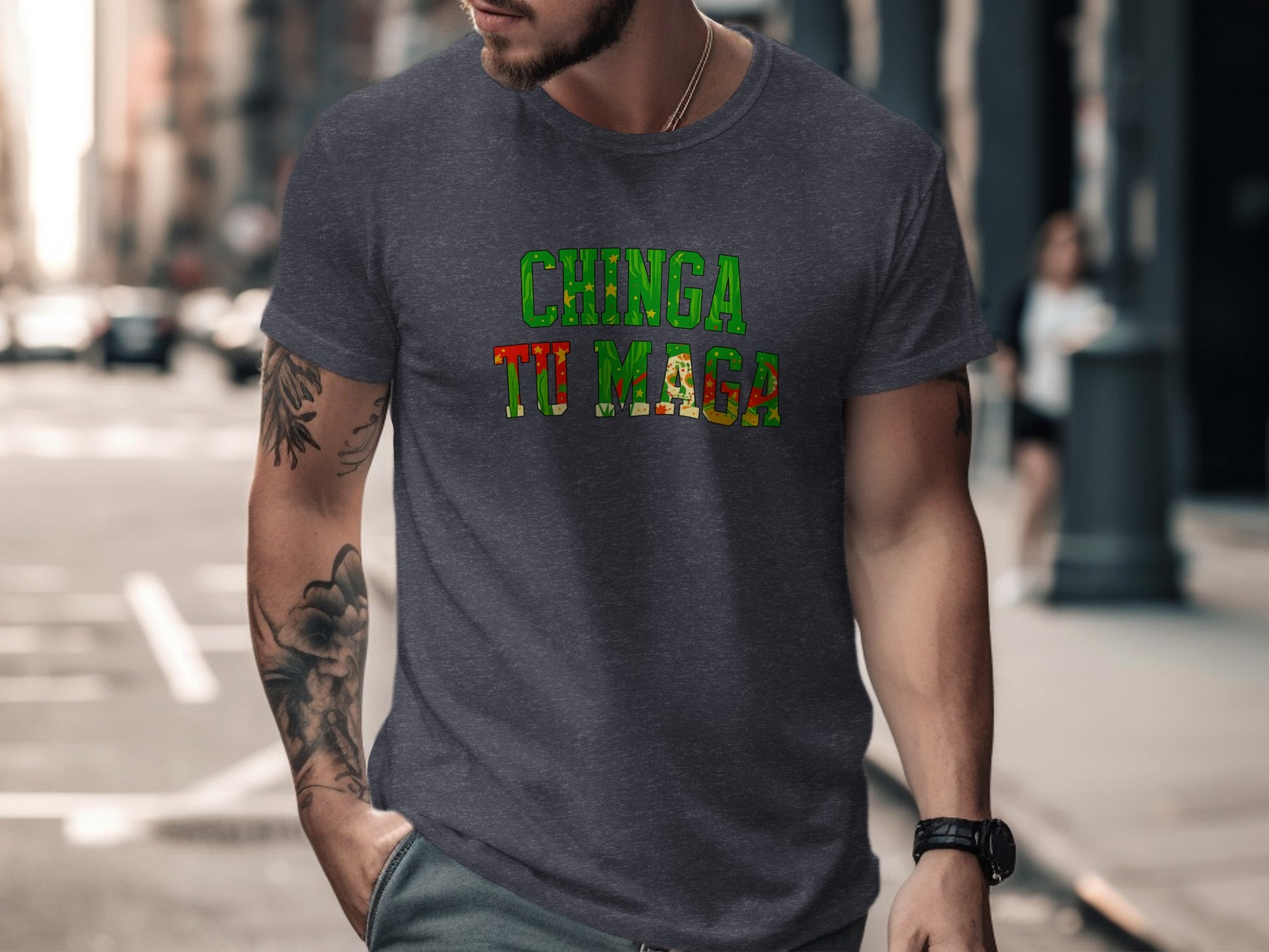 Chinga Tu Maga Street Style Graphic T-shirt product