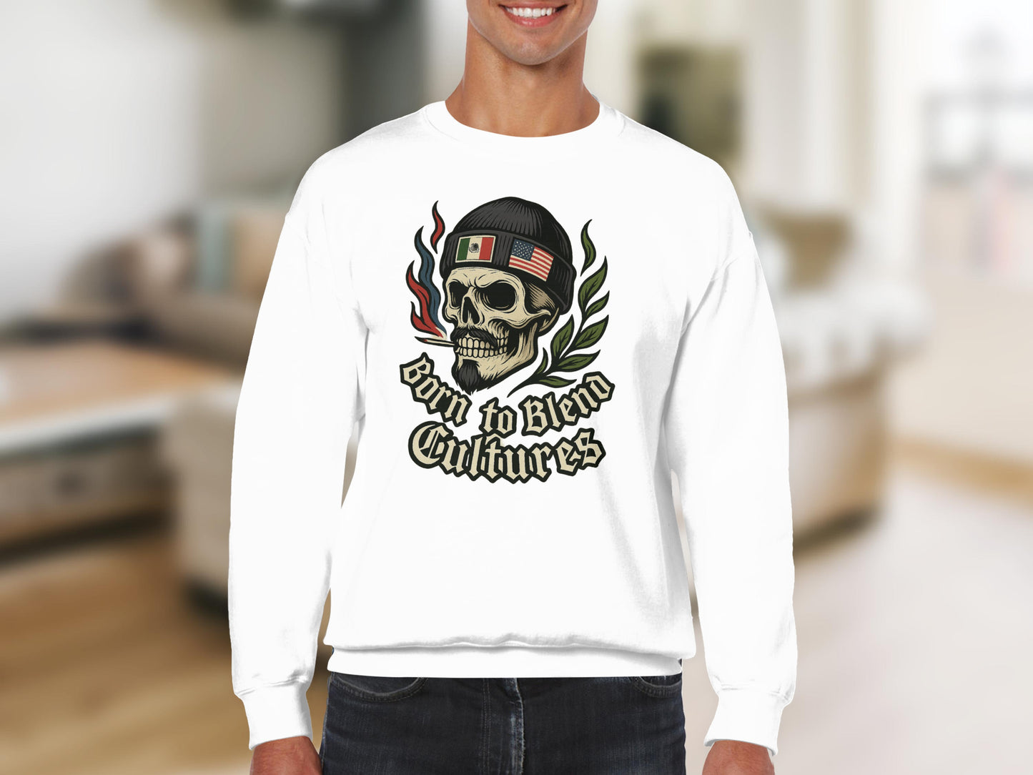 Born to Blend Cultures Skull Sweatshirt product