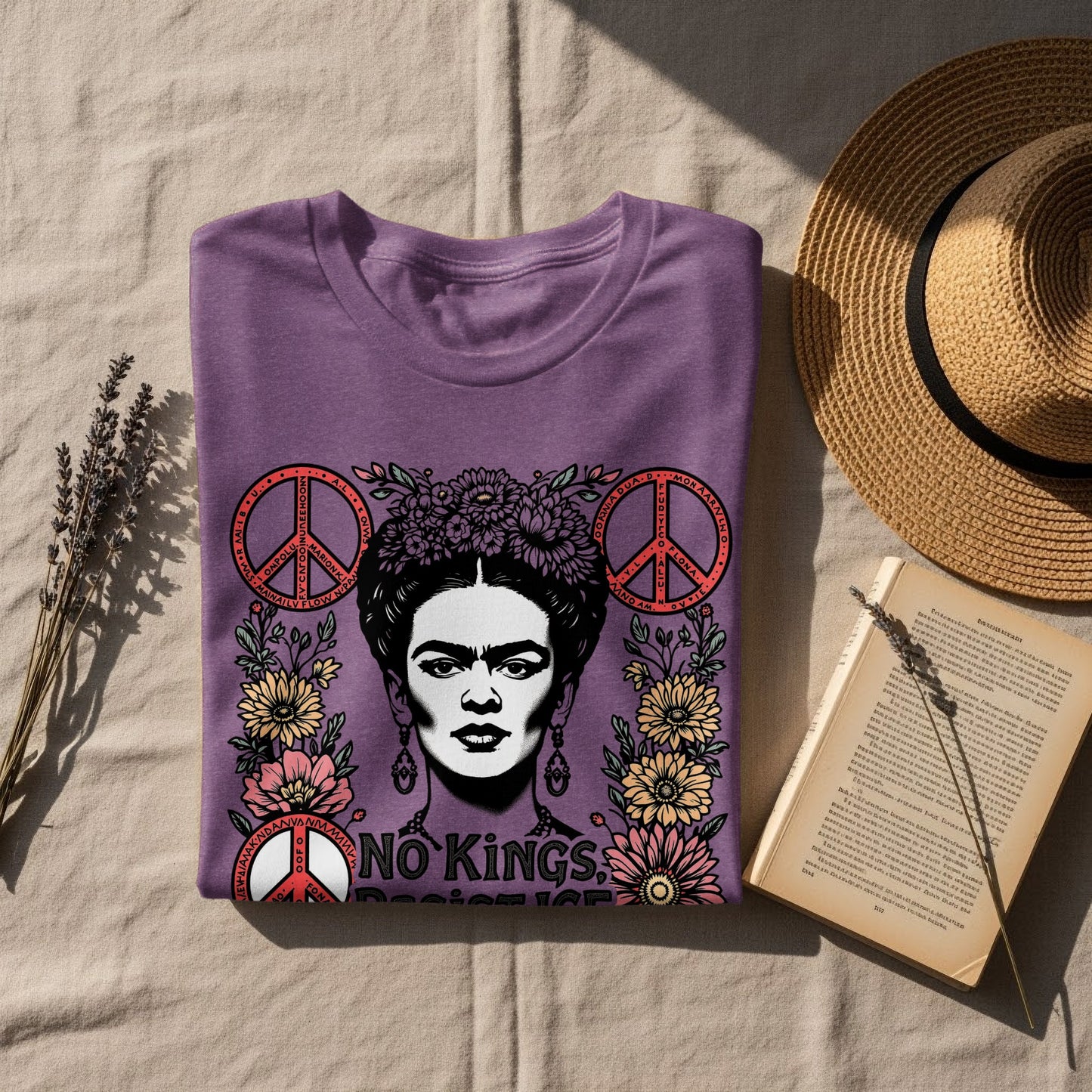No Kings Resist Ice Peace Symbols Graphic T-Shirt product