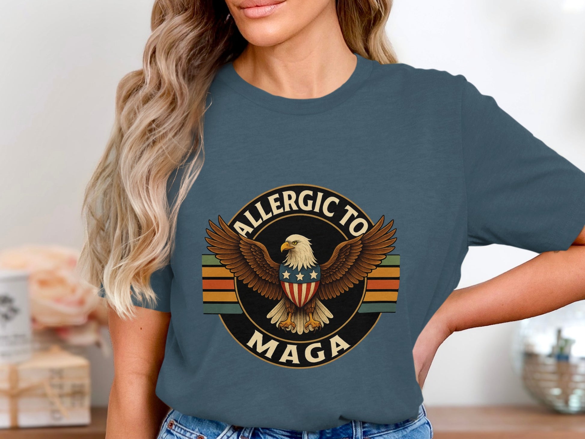 Allergic to MAGA Graphic Eagle T-Shirt product type