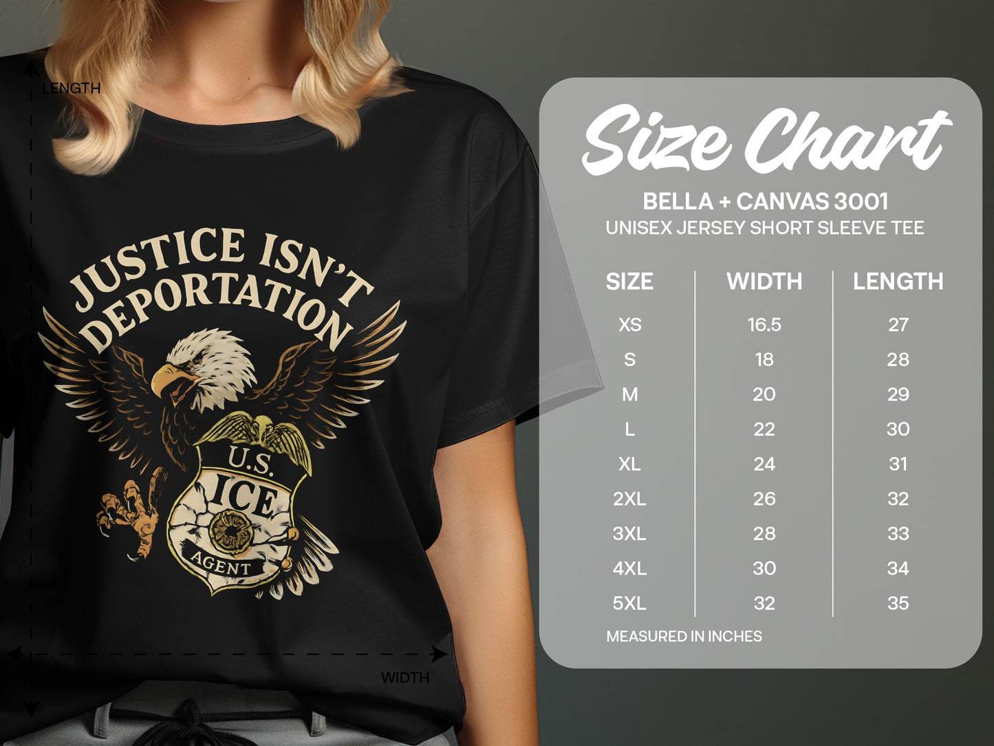 Justice Isn't Deportation U.S. ICE Agent Tee product