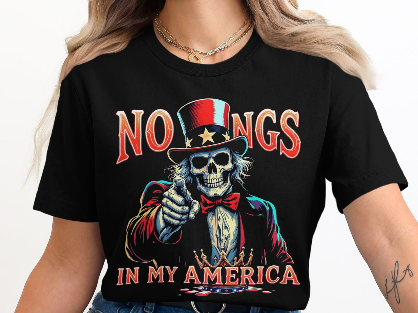 Patriotic Skeleton Graphic Tee Shirt Product