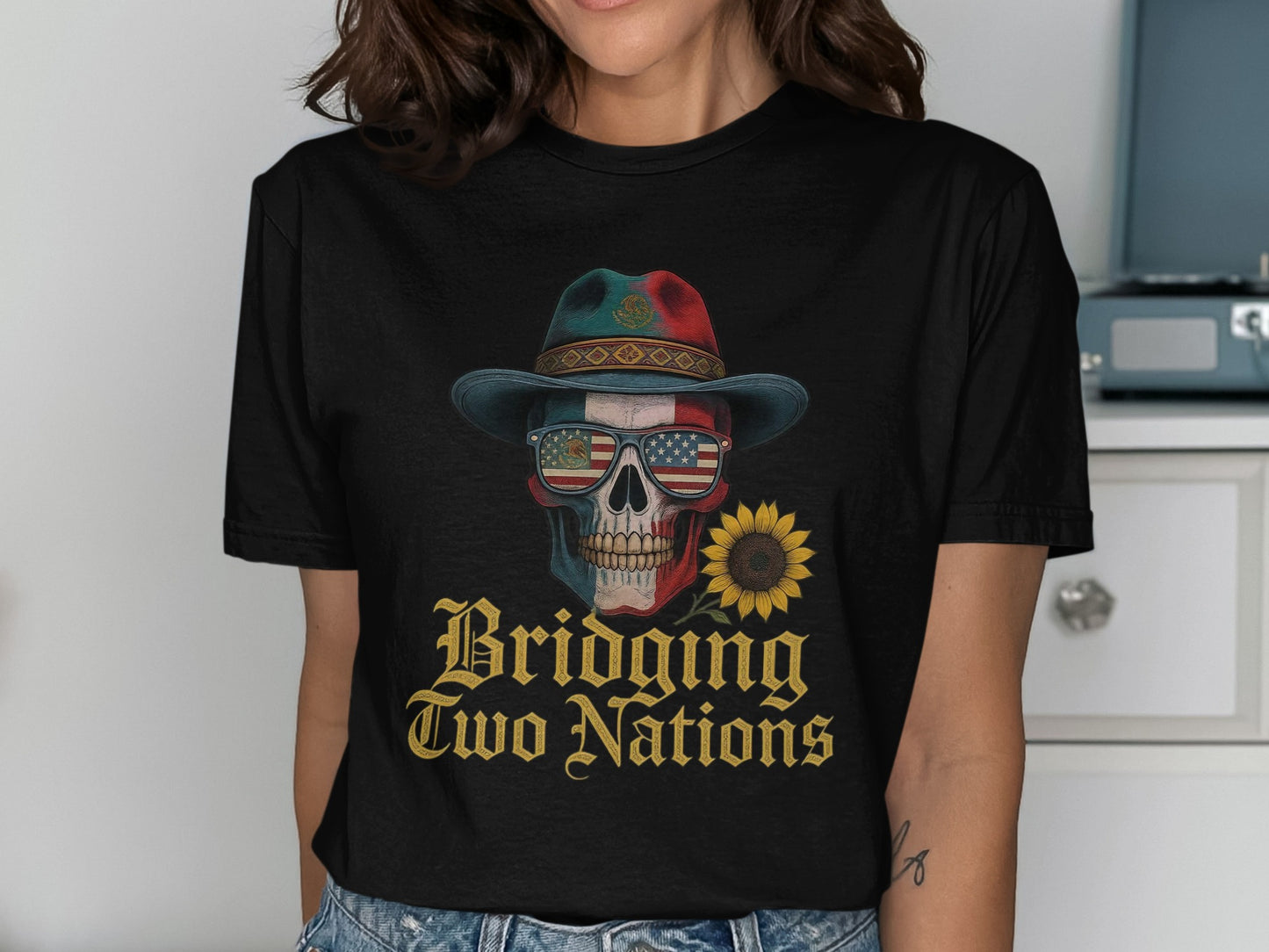 Bridging Two Nations Skull Graphic T-Shirt product type
