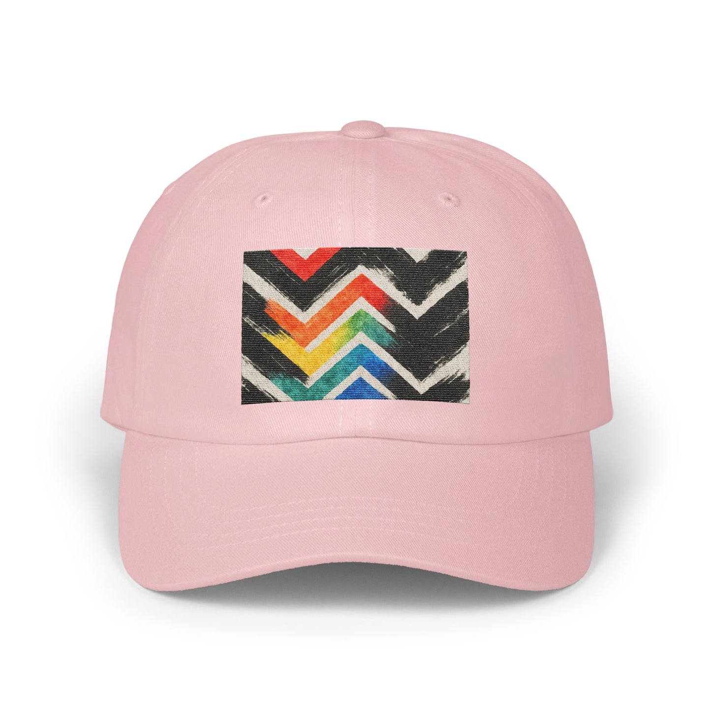 Colorful Zigzag Pattern on Pink Baseball Hat product