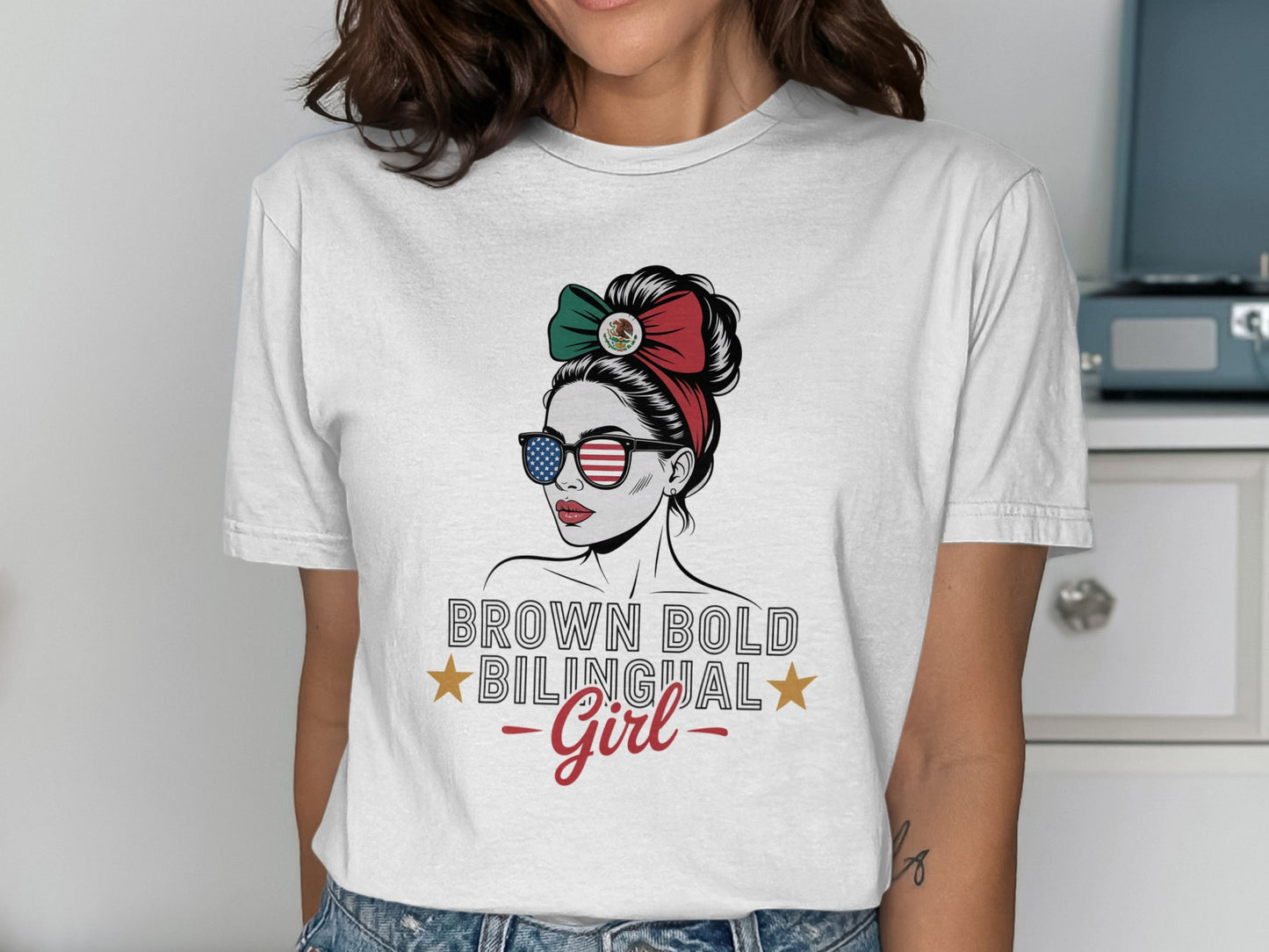 Brown Bold Bilingual Girl Graphic Tee product