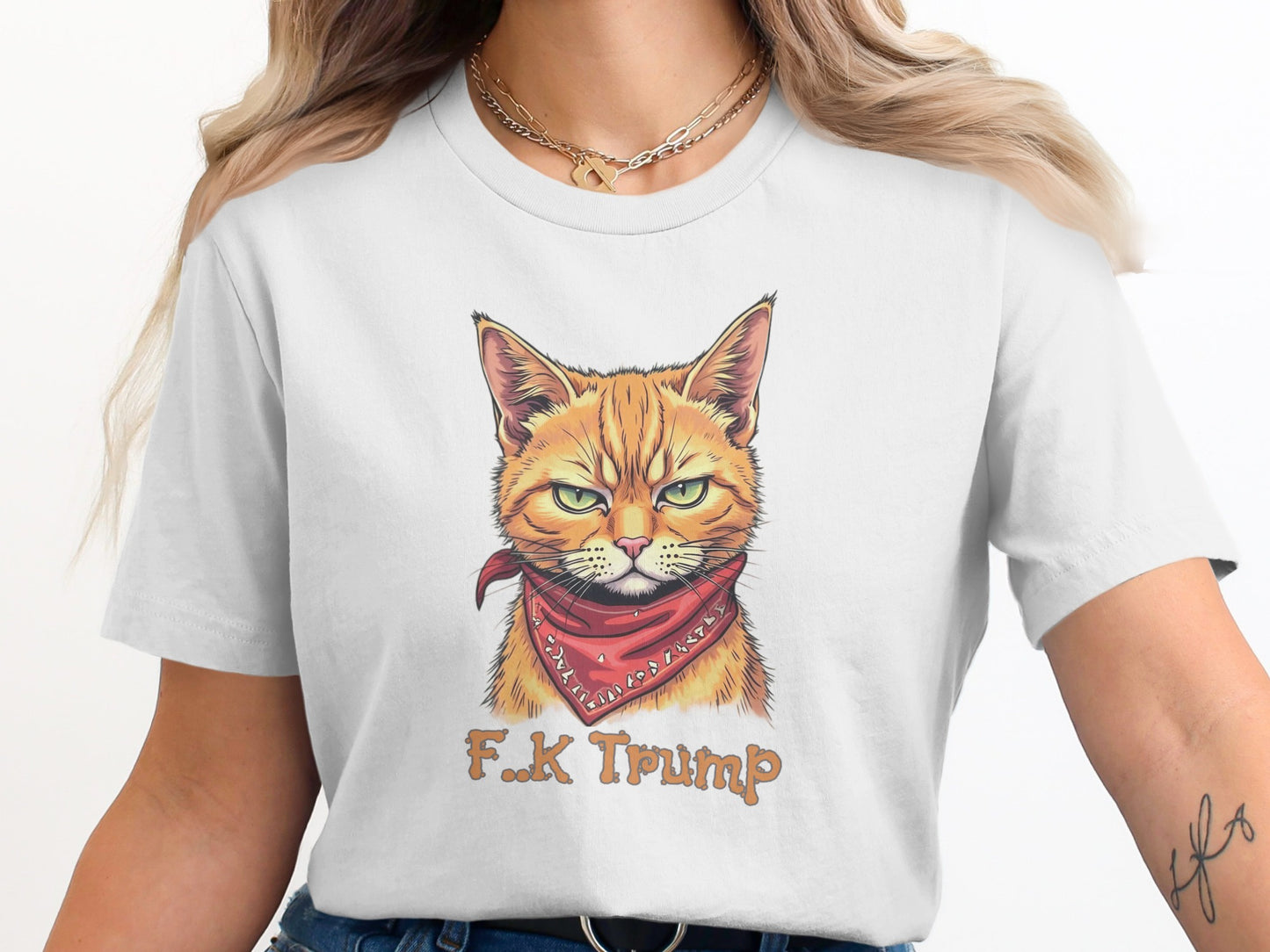 F K Trump Graphic Tee Featuring Bold Cat Design product
