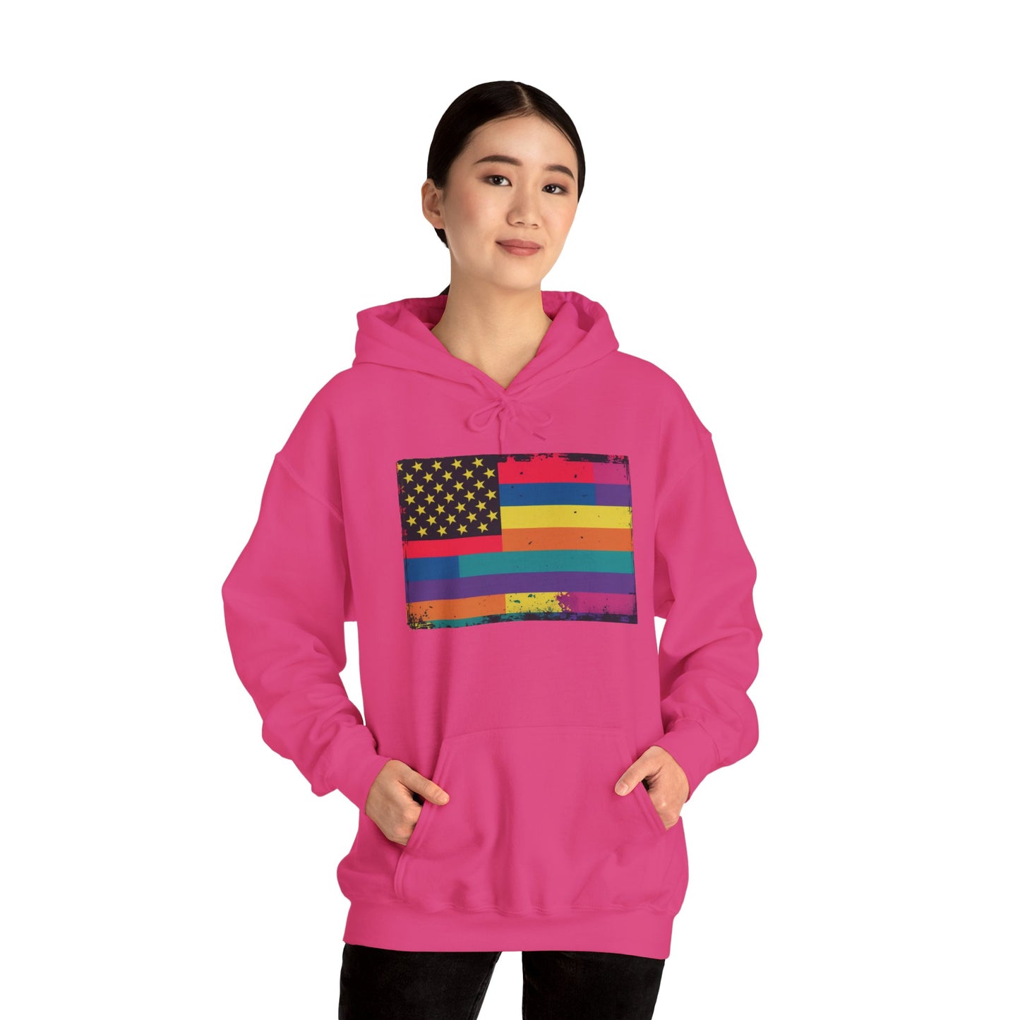 pride hoodie Pride & Patriotism Hoodie | Unisex Heavy Blend™ Sweatshirt
