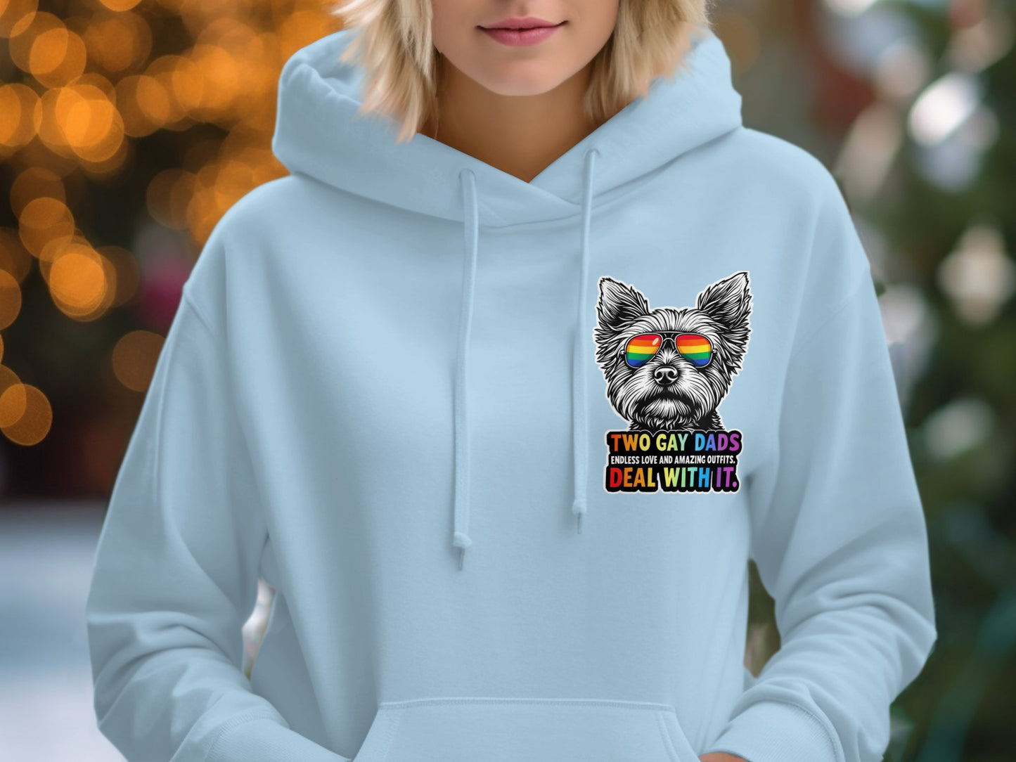 Two Gay Dads Dog Face Deal With It Hoodie product