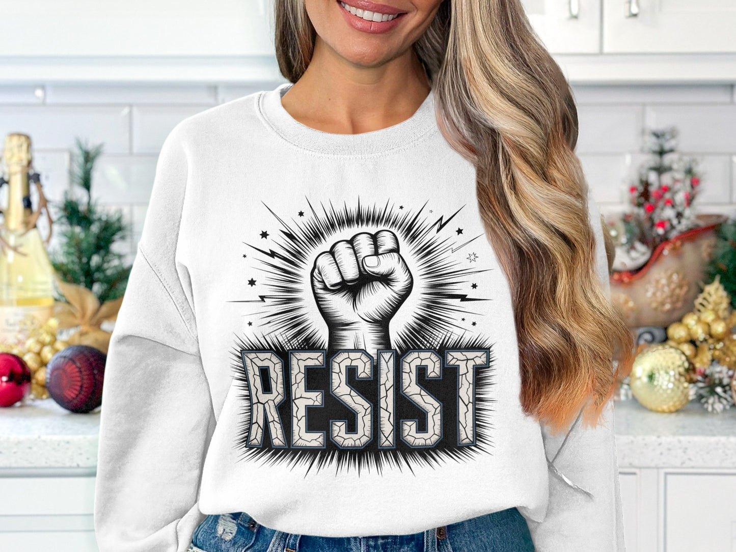 Resist Graphic Print Long Sleeve Apparel product