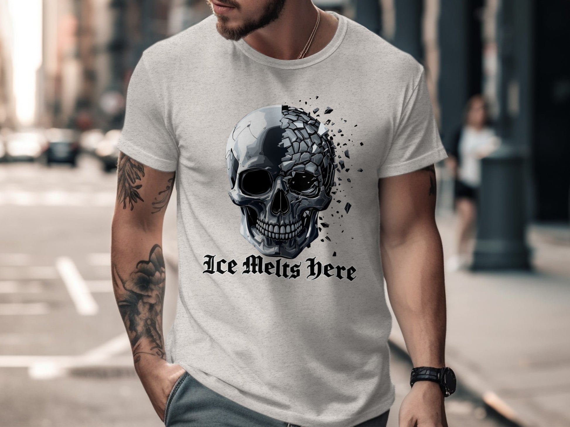 Ice Melts Here Skull Graphic on T-Shirt product type