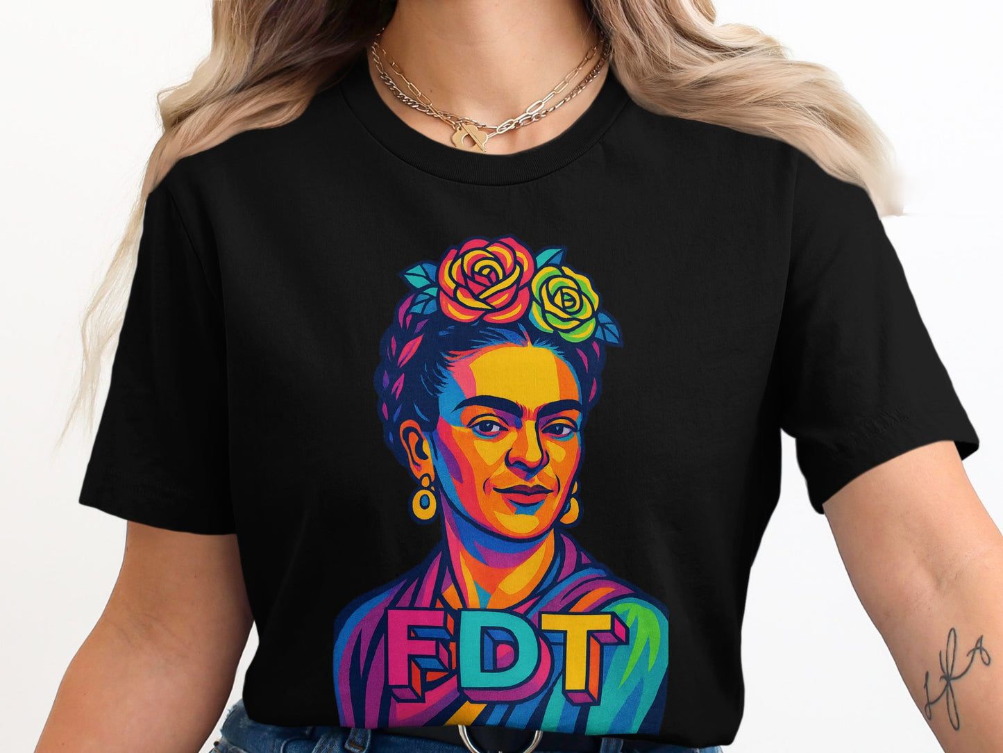 FDT Frida Kahlo Colorful Art Women T-Shirt product