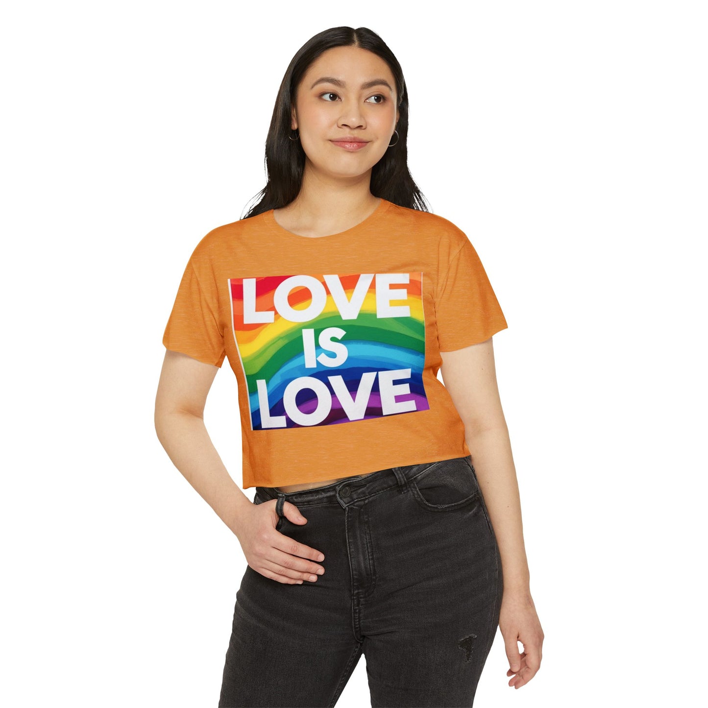 Pride corp top Rainbow Love is Love Crop Top for Festivals