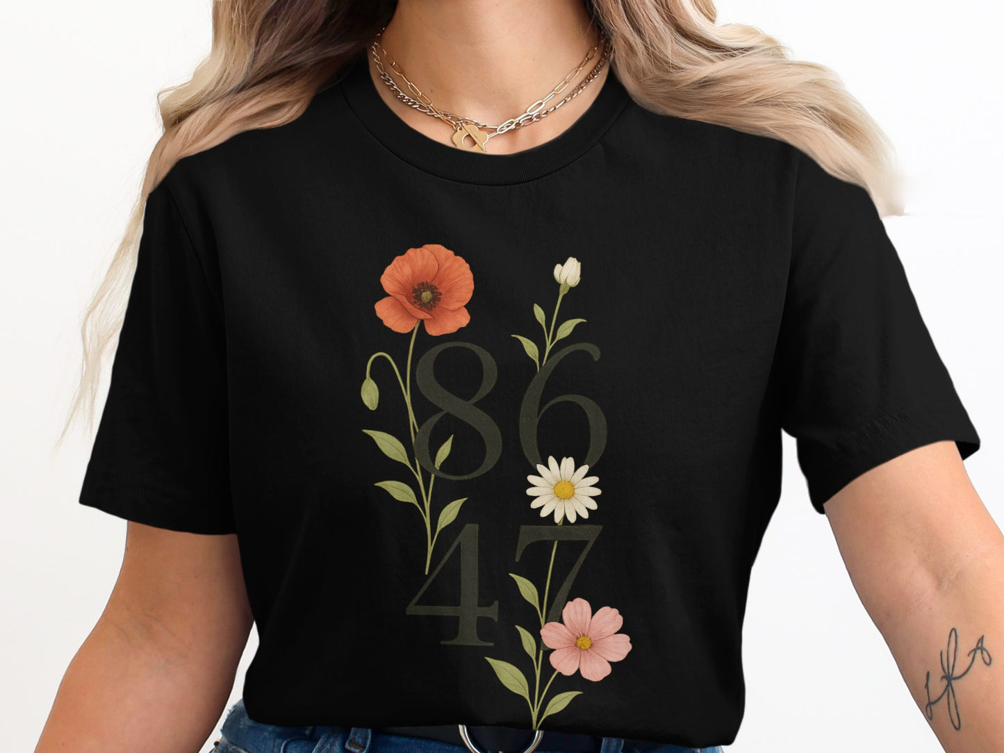 Floral Graphic 8647 Black Short Sleeve Casual Shirt Product