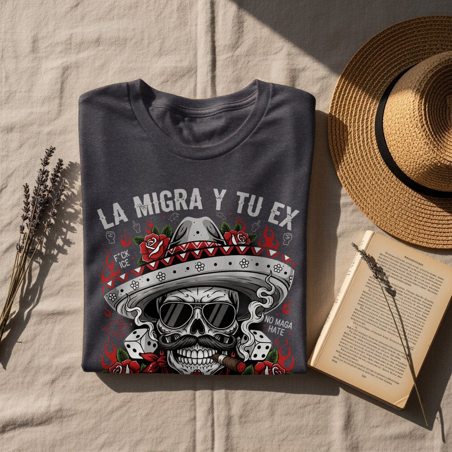 La Migra Y Tu Ex Skull Design T-shirt product type