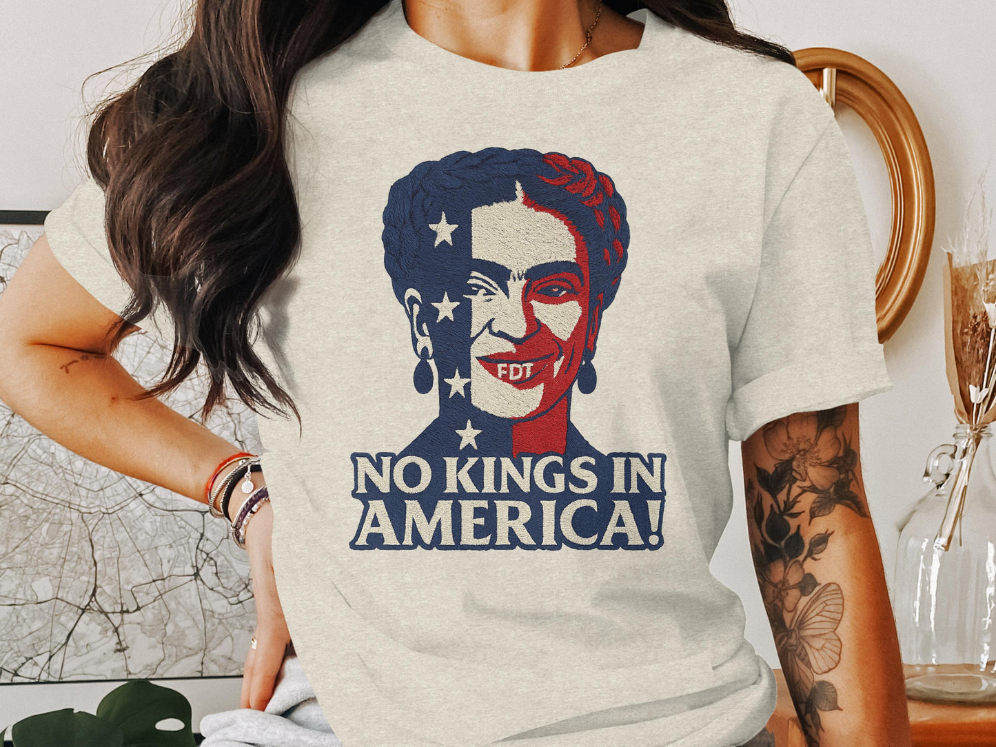 No Kings In America Frida Design Graphic Tee product