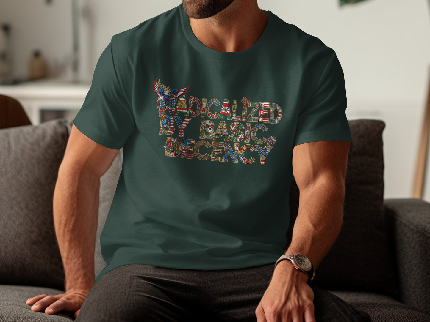 Radicalized By Basic Decency Statement T-shirt product type