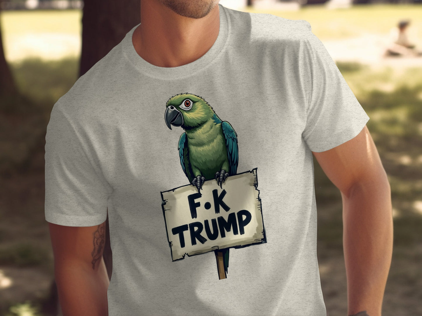 Parrot Holding F K Trump Sign Graphic T-shirt product