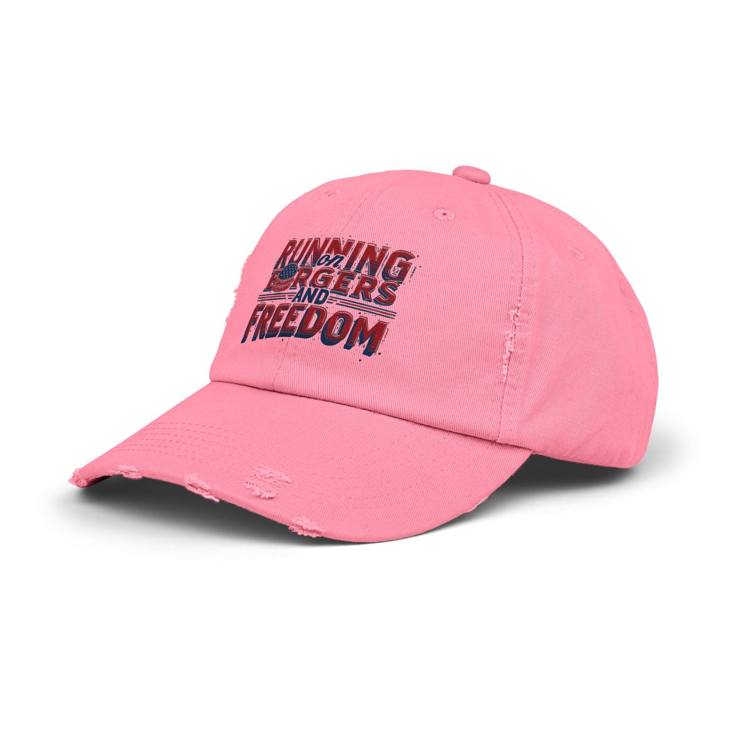 Unisex Distressed Cap - Running for Freedom Vintage Style Hat