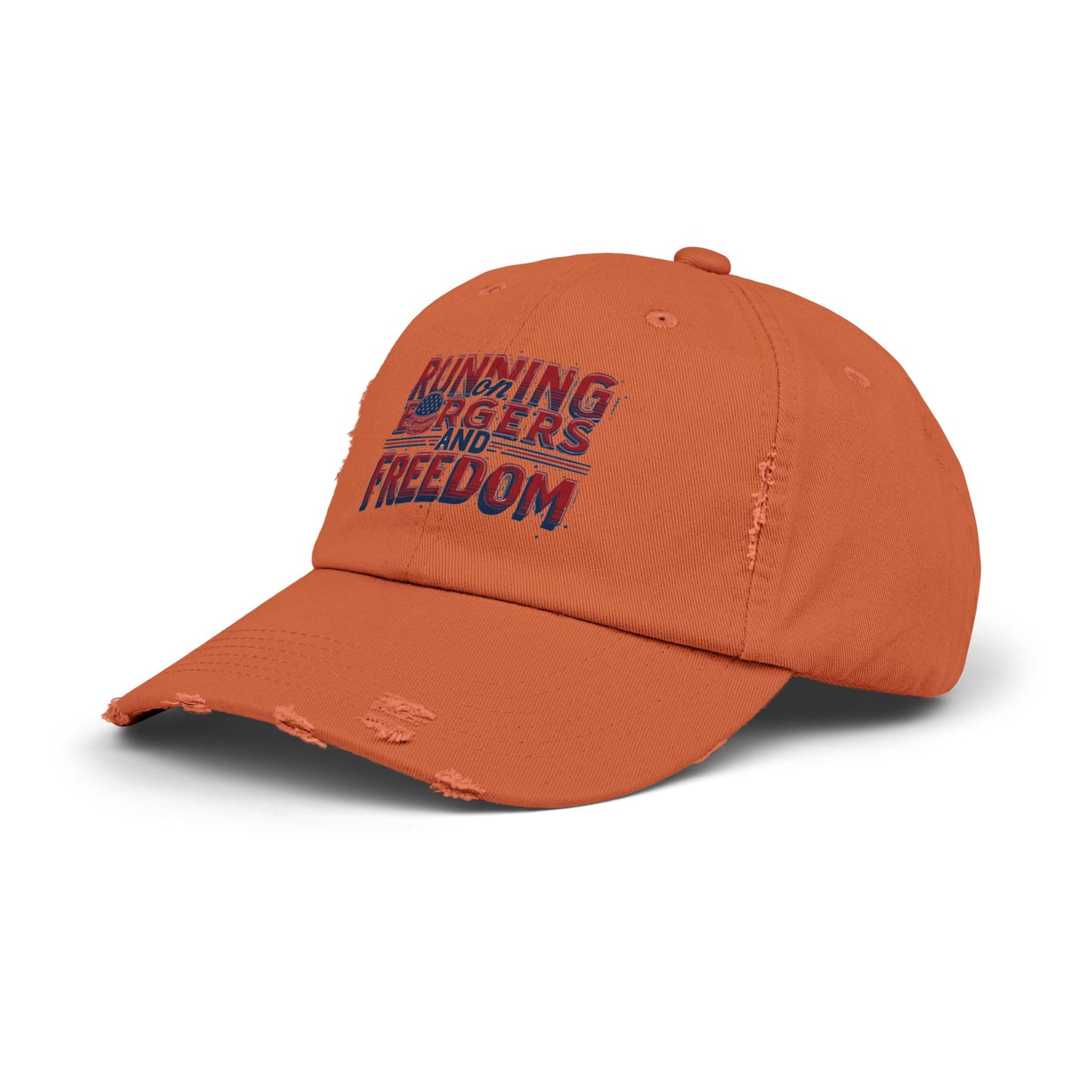 Unisex Distressed Cap - Running for Freedom Vintage Style Hat