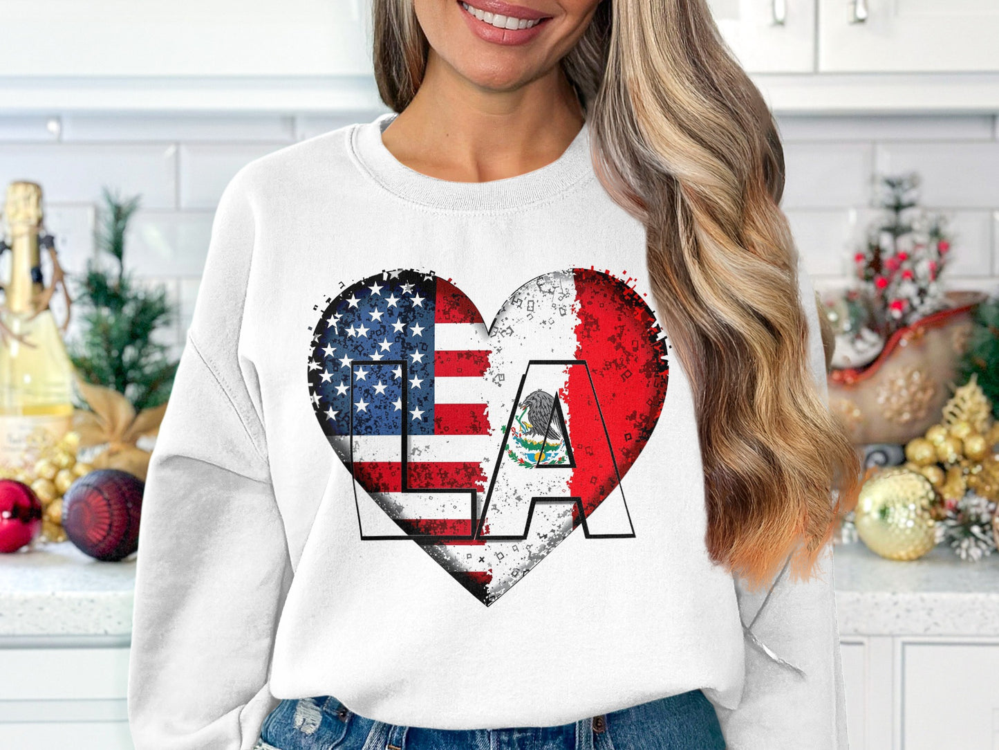 Patriotic Heart Graphic Print Long Sleeve Top product