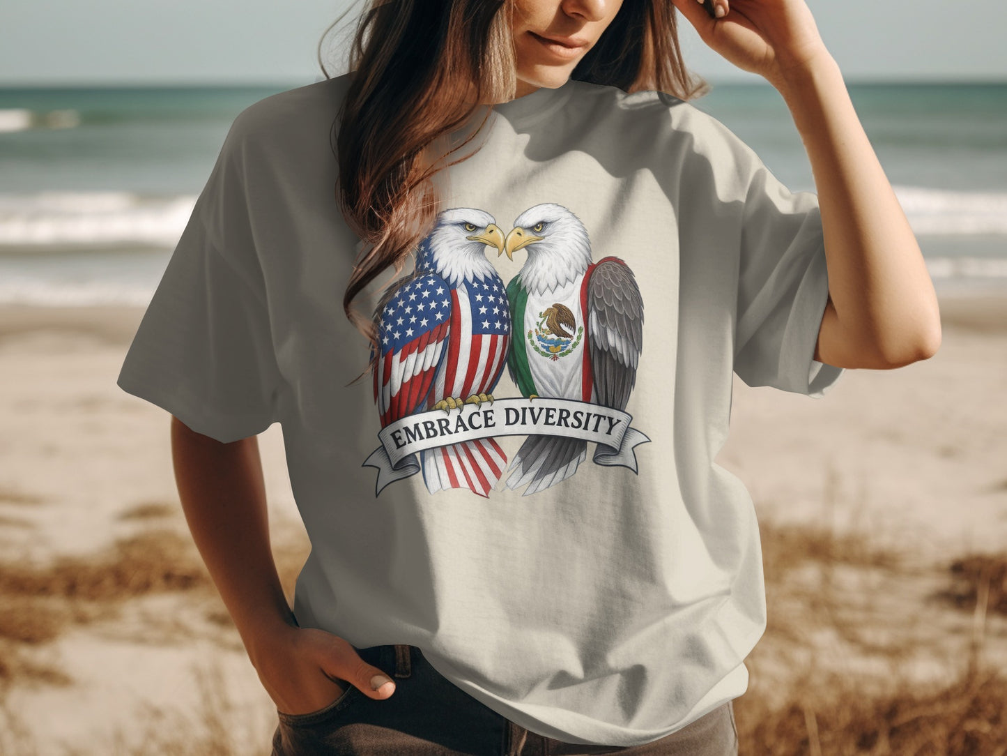 Embrace Diversity Eagle Design Graphic Tee product
