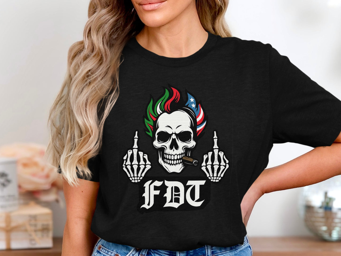 FDT Skull and Skeleton Hands Graphic T-shirt product