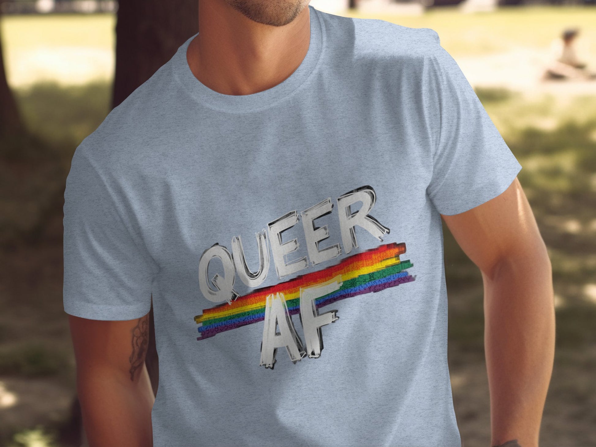 Queer AF Rainbow Text Graphic T-shirt product