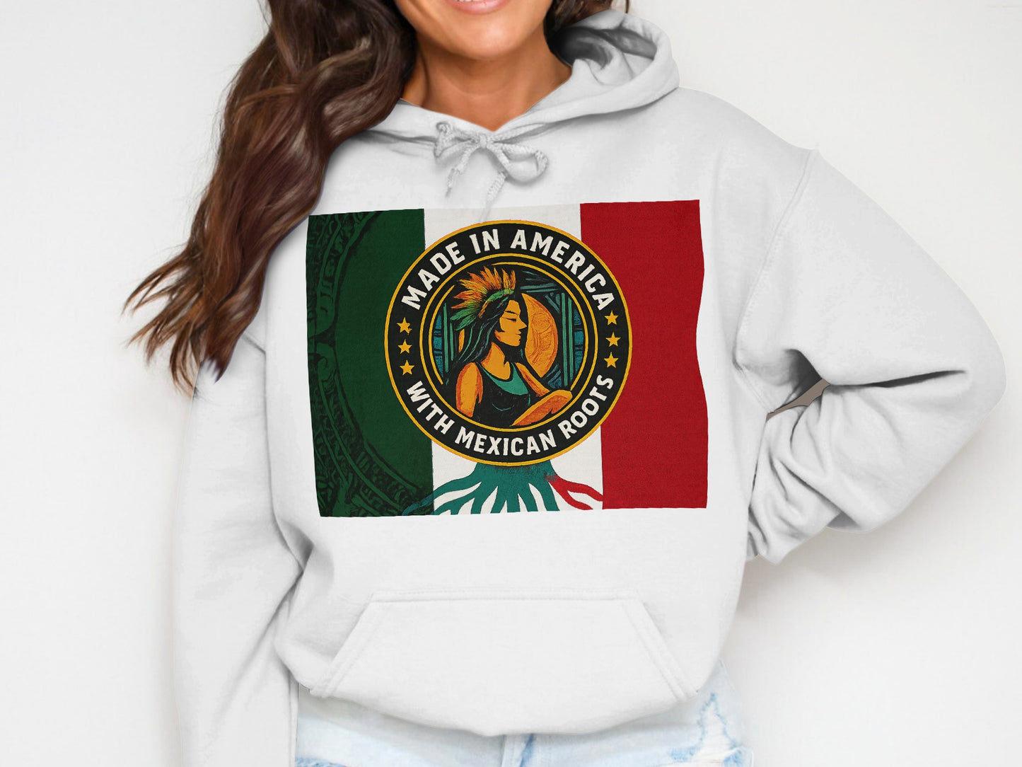 Made In America With Mexican Roots Printed Hoodie Product