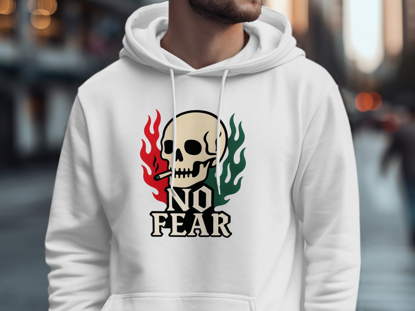 No Fear Skull Design with Flames Hoodie product