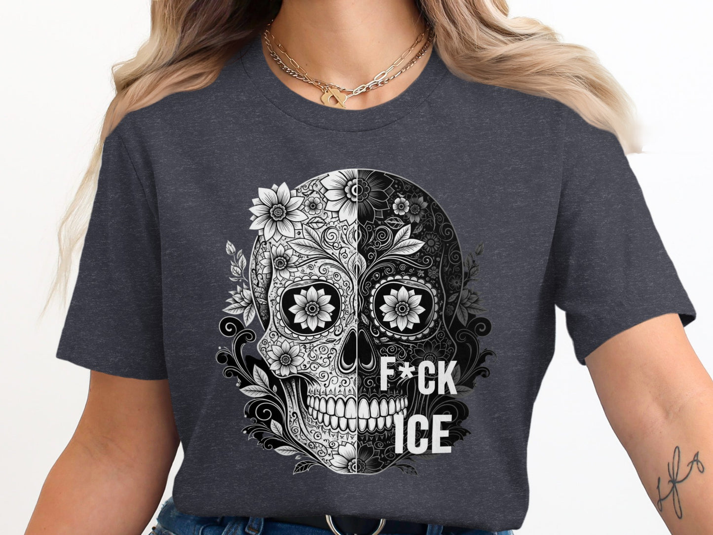 Intricate Skull Design Graphic Tee Shirt product type
