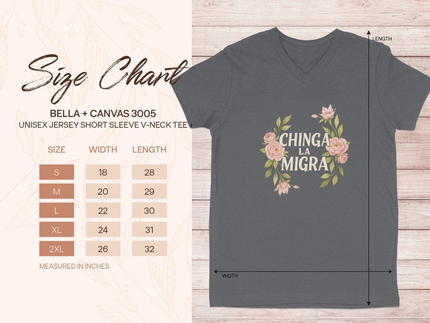Chinga la Migra Graphic Unisex V Neck Tee Shirt product
