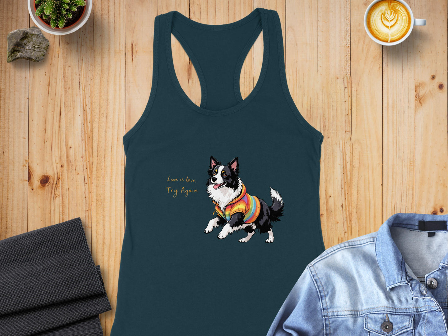 Laugh Love Try Again Dog Graphic Tank Top product