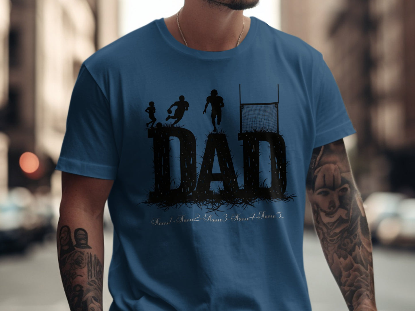 Football Player Silhouettes Design Dad Shirt product