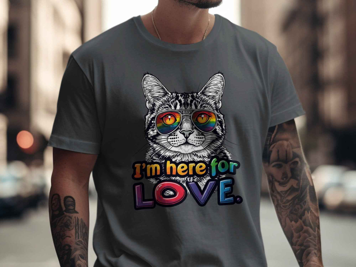 Pride Shirt: Rainbow Cat Love Graphic Tee for LGBTQ Supporters