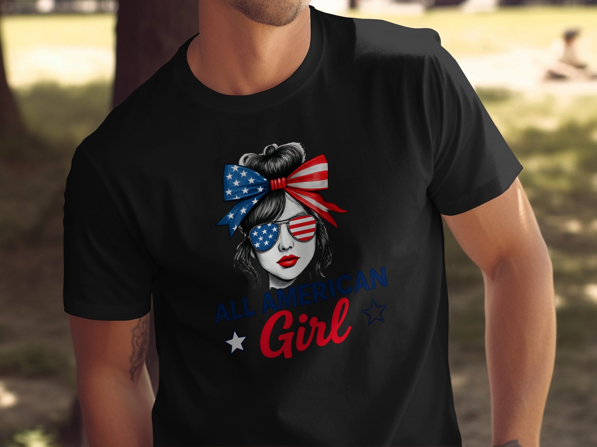 All American Girl Patriotic Themed T-Shirt product type