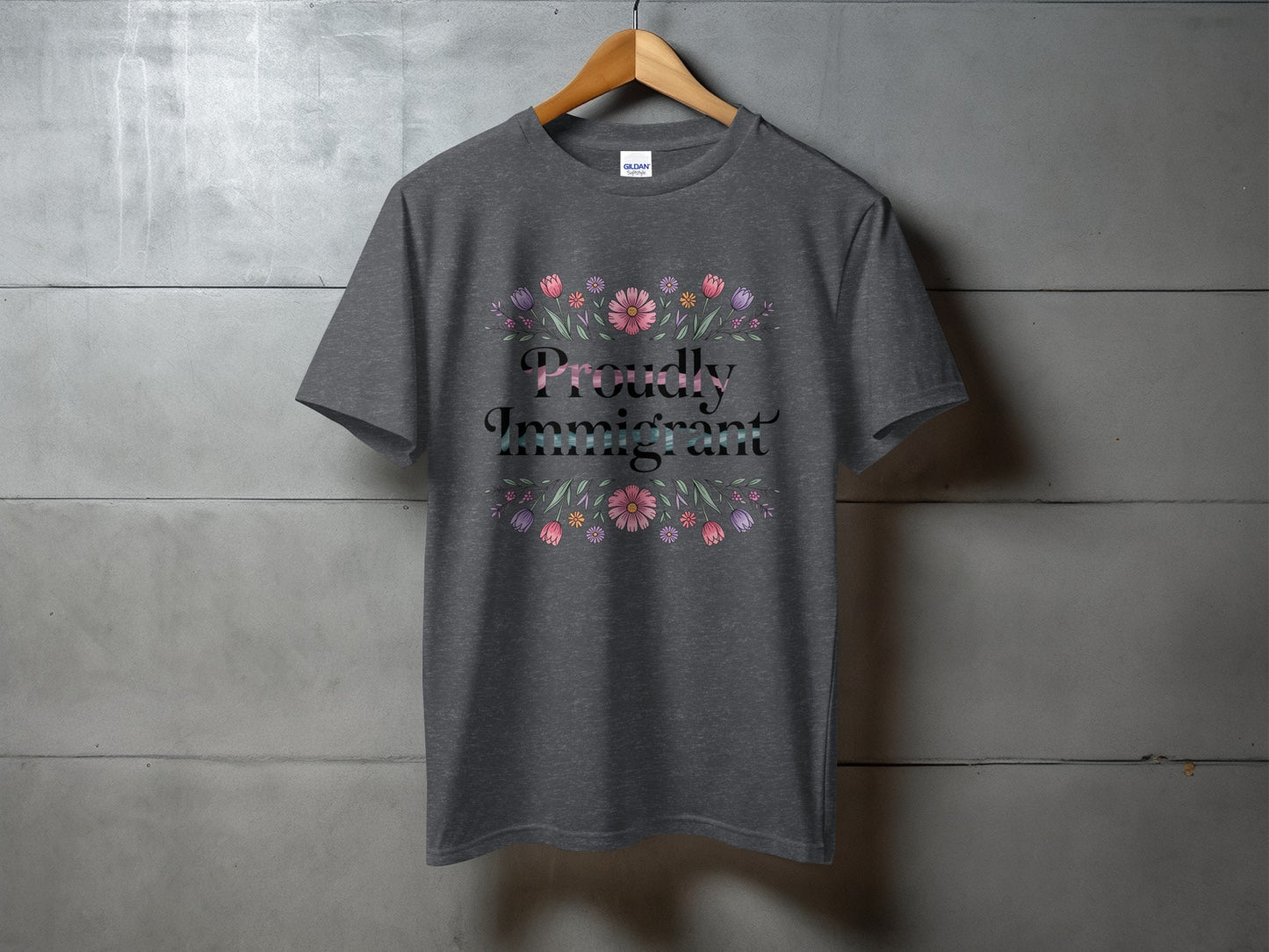 Proudly Immigrant Floral Print T-Shirt product type