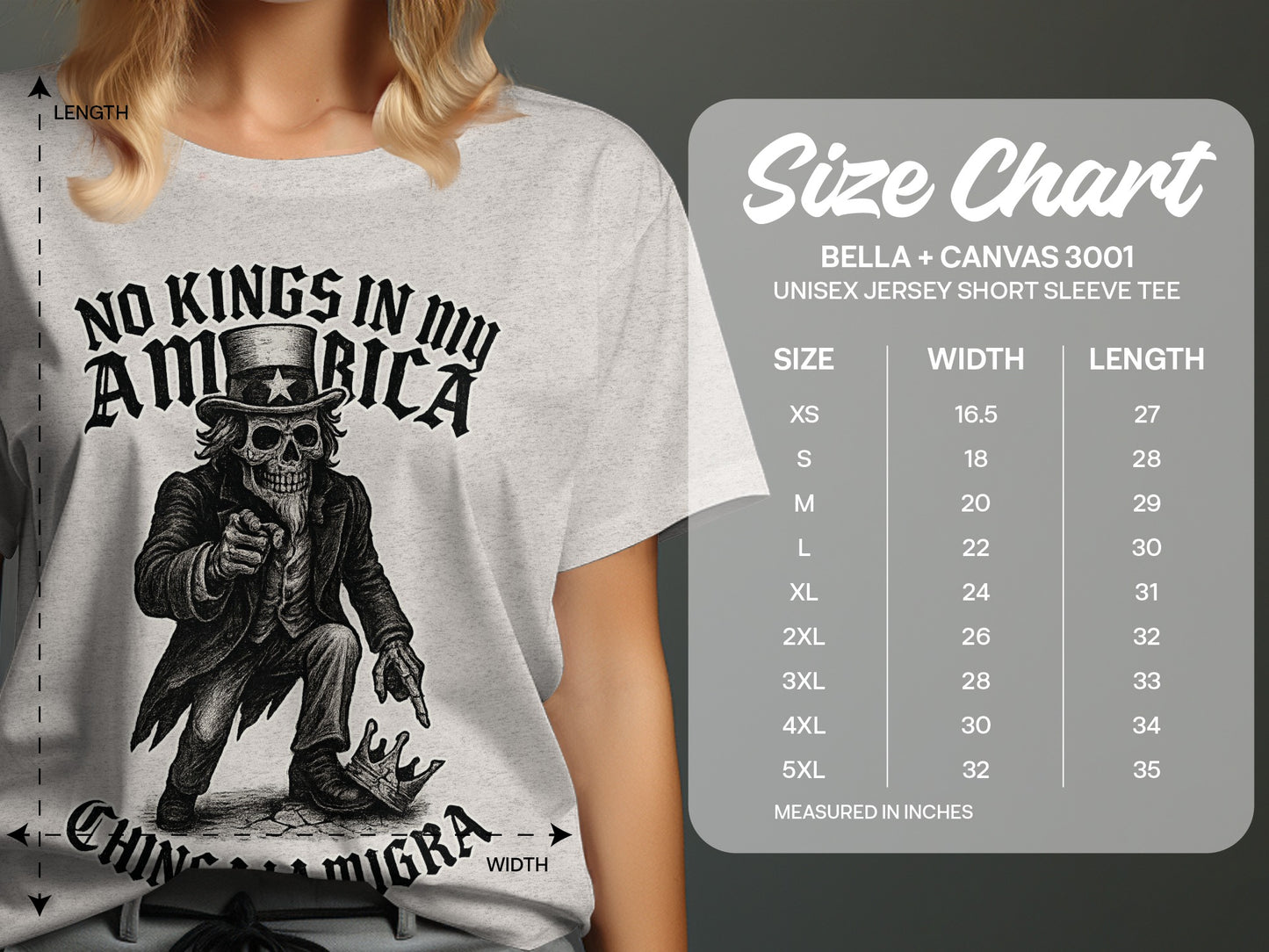 No Kings In My America Unisex Short Sleeve Tee product type