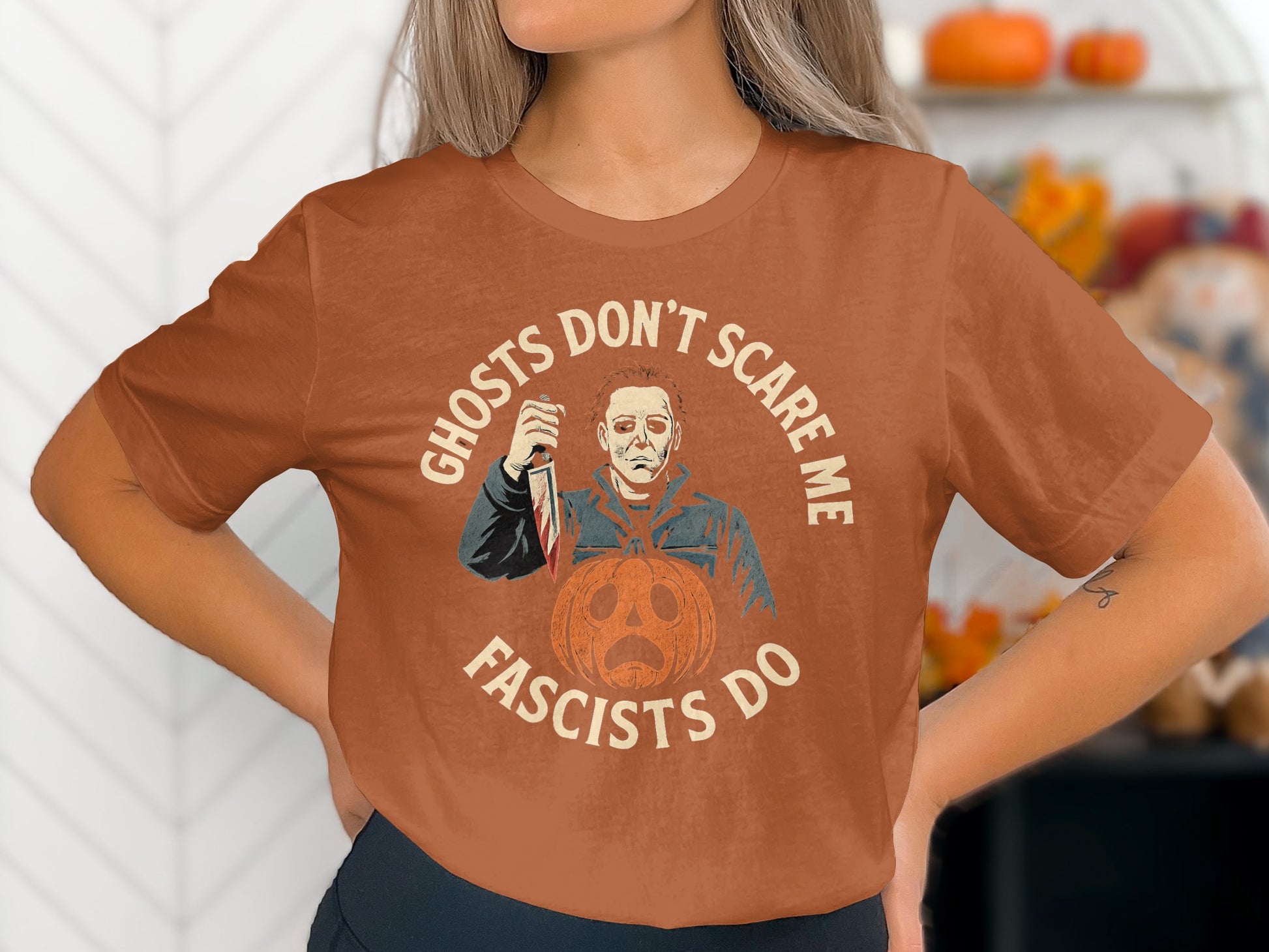 Ghosts Don't Scare Me Fascists Do Graphic Tee product