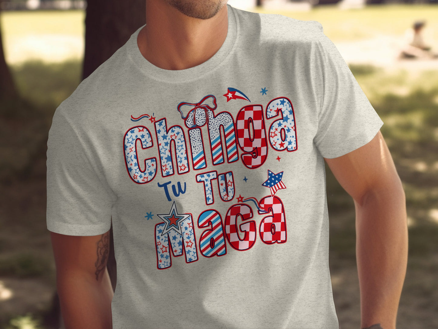 Patriotic Chinga Tu Maga Graphic Design T-Shirt product type