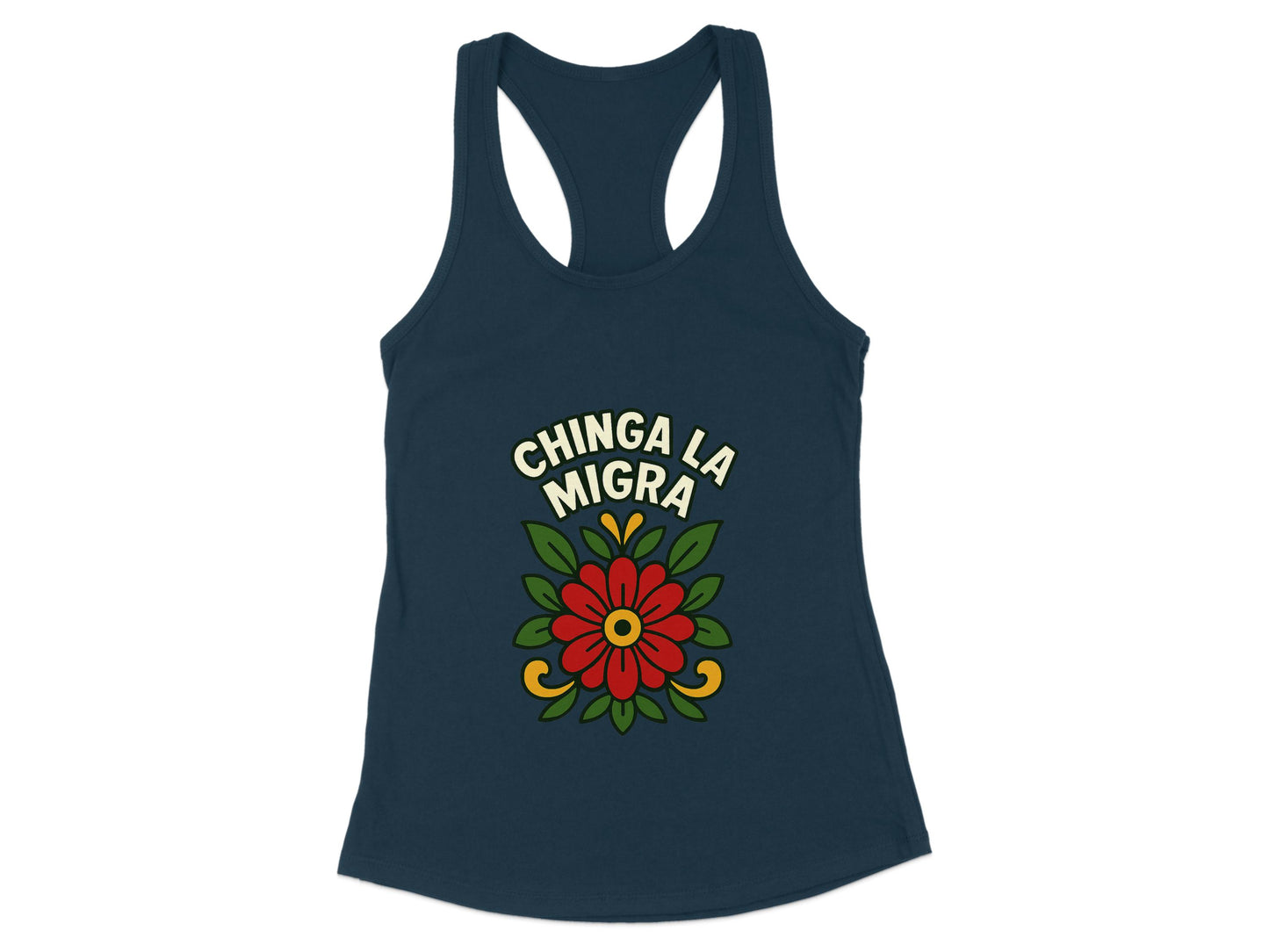Chinga La Migra Floral Design Tank Top Product type