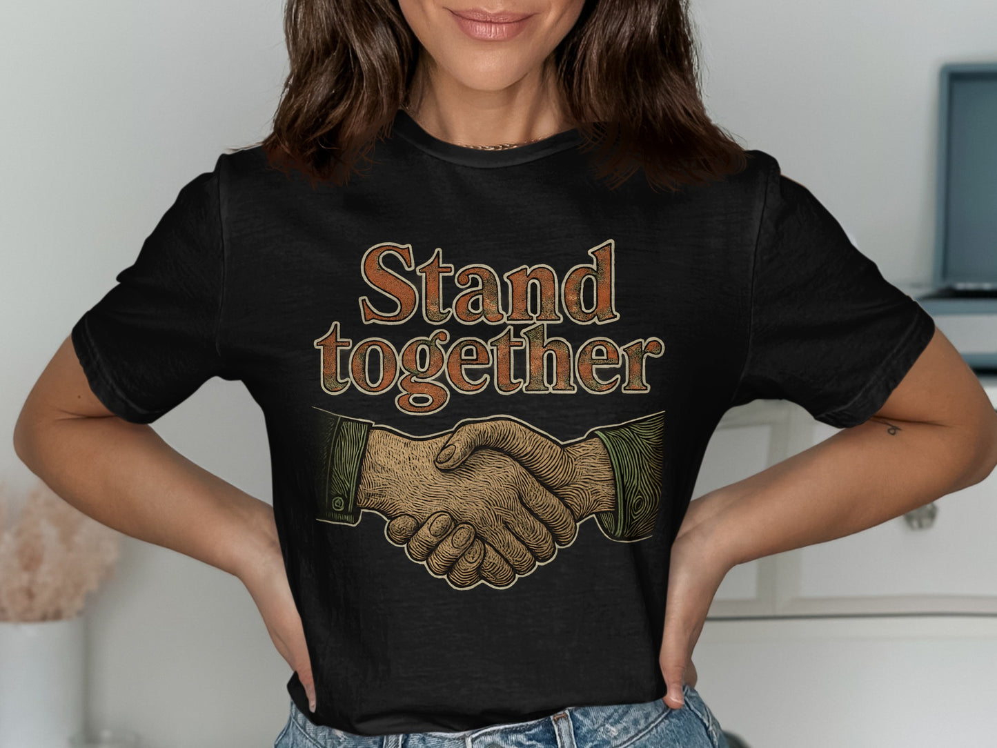 Stand Together Handshake Design T-Shirt product