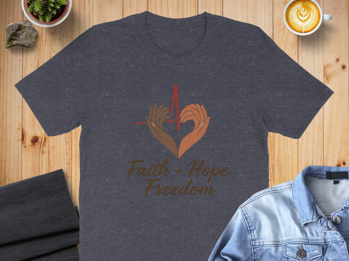 Faith Hope Freedom Heartbeat Hands T-shirt product