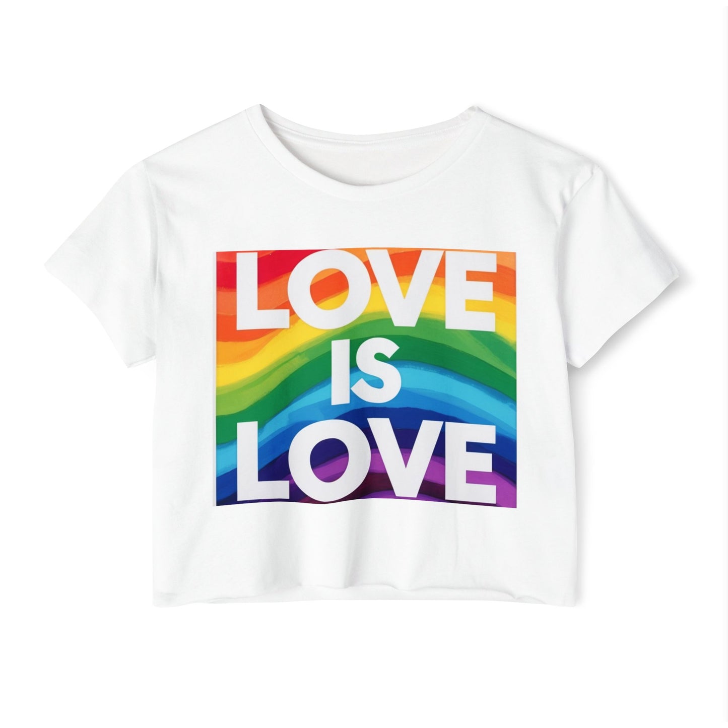 Pride corp top Rainbow Love is Love Crop Top for Festivals