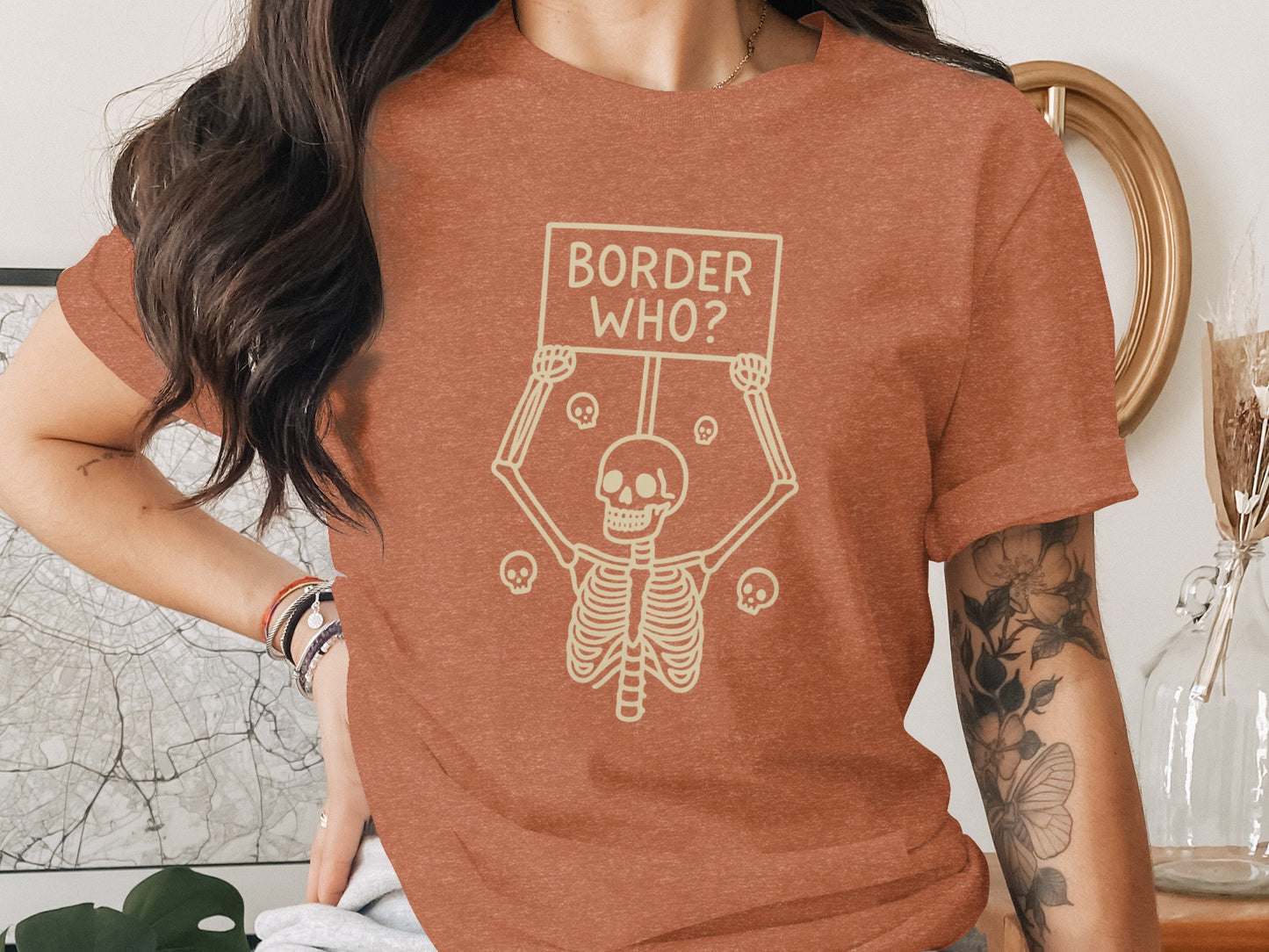 Border Who Skeletal Design Graphic Tee product