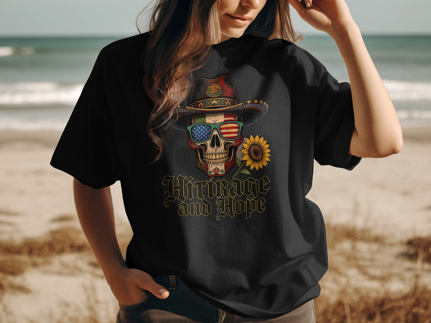 Heritage and Hope Skull Sunflower Graphic T-Shirt product