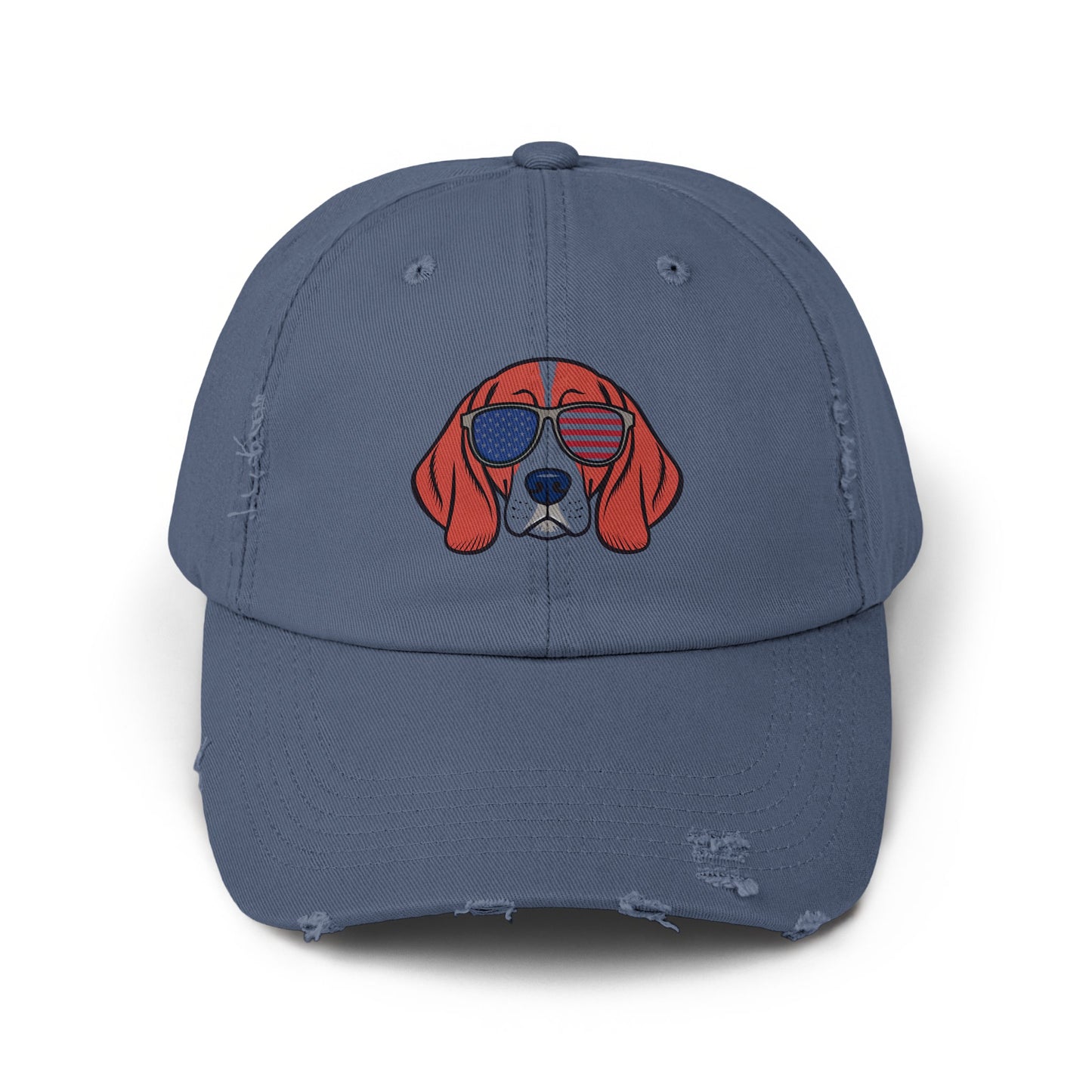 Patriotic Dog with Sunglasses Distressed Hat product