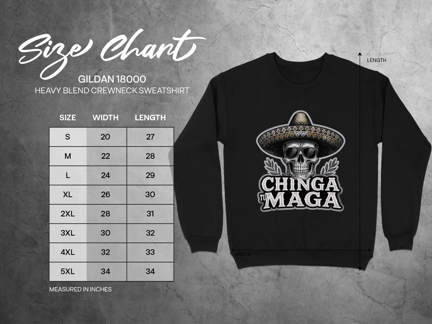Chinga Tu Maga Skull Sombrero Graphic Sweatshirt product