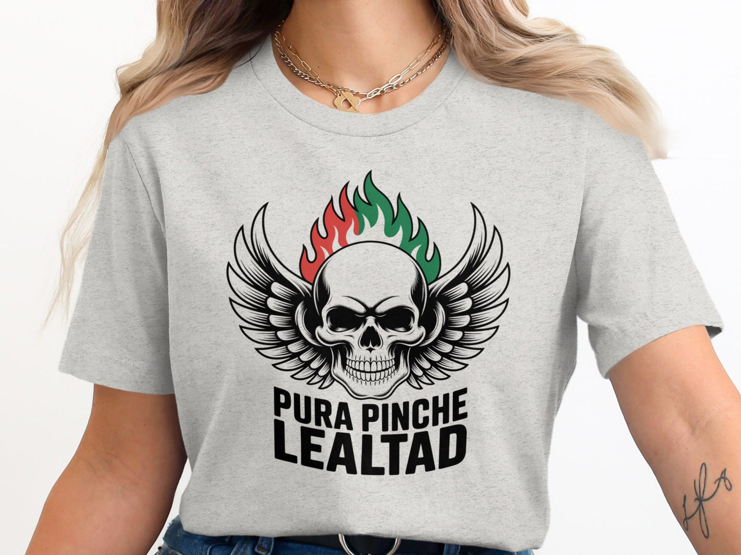 Pura Pinche Lealtad Skull Wings Design Casual Shirt product