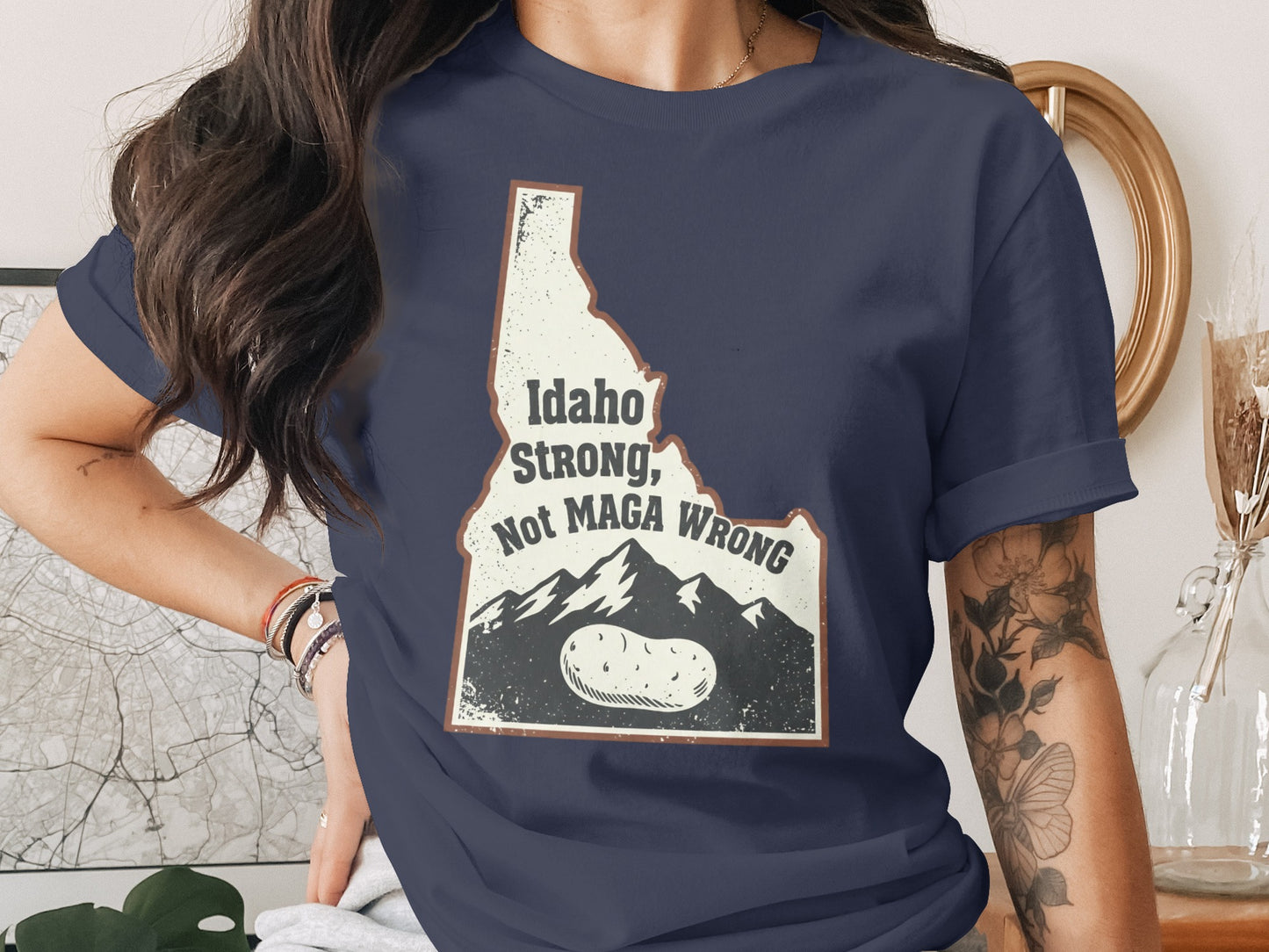 Idaho Strong Not MAGA Wrong Graphic Tee product