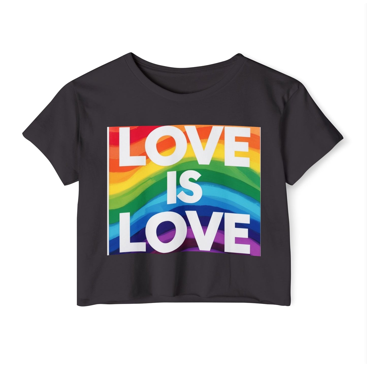 Pride corp top Rainbow Love is Love Crop Top for Festivals